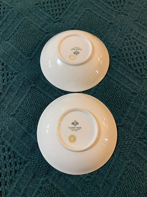 2 Vintage Rosenthal Classic Rose Gold Leaf Embossed Small Plate 5