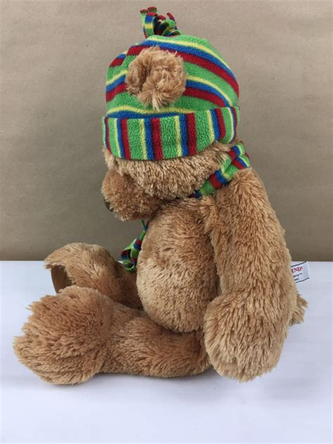 Gund 21” Toastie Teddy Bear Brown Plush Stuffed Animal Hat Scarf Soft