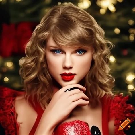 Taylor Swift celebrating Christmas on Craiyon