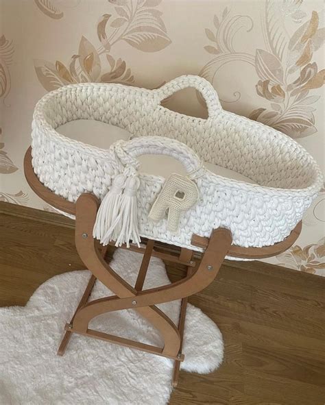 Bercinho Moises Para Bebe - Berçinho Cesto Moisés de Crochê para Bebê | Elo7