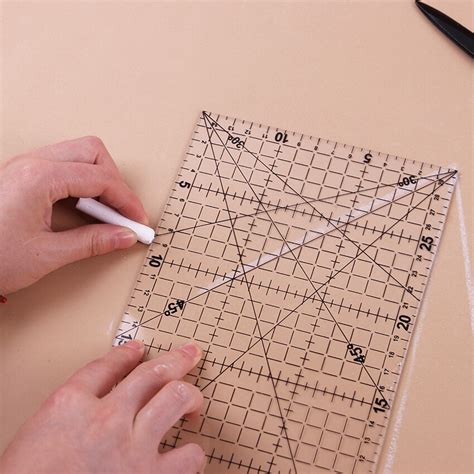 1 PC Transparent Quilting Acrylic Patchwork Aligned Ruler Grid Cutting Craft Scale Rule Drawing ...