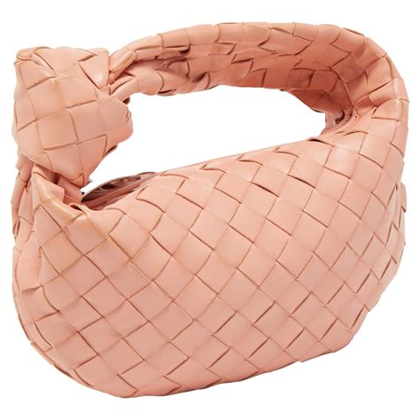 Bottega Veneta Peach Intrecciato Leather Mini Jodie Hobo For Sale at
