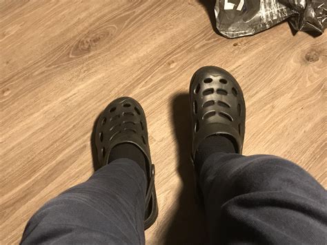 I normally wear real crocs, but got these fake ones for fun and because