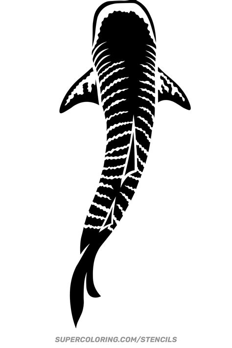 Stencil of Whale Shark | Free Printable Papercraft Templates