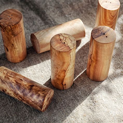 Olive Wood Salt and Pepper Shakers - Forest Decor