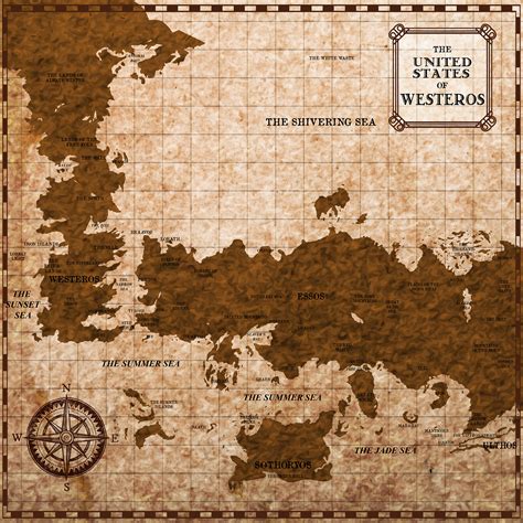 Westeros And Essos Map High Resolution