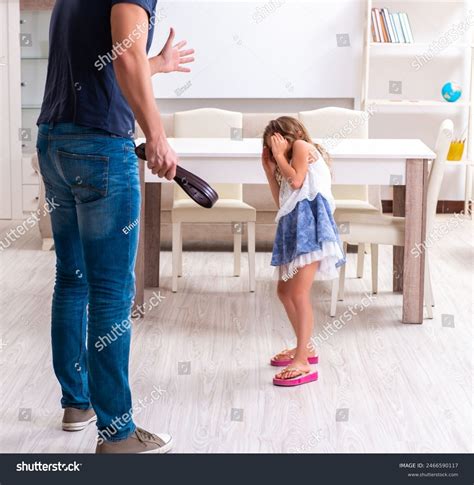 Angry Father Punishing His Daughter Stock Photo 2466590117 | Shutterstock