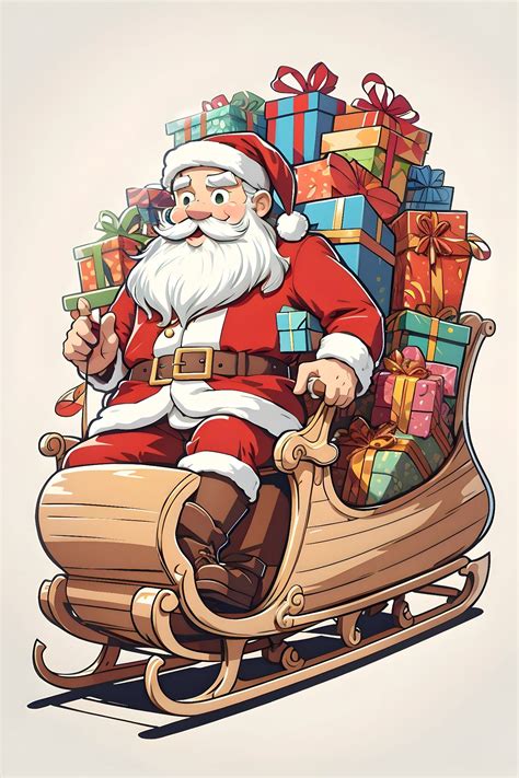 cartoon santa claus drawing 12