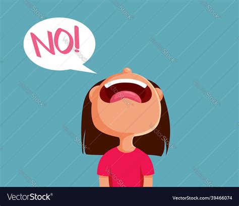 Upset little toddler saying no cartoon Royalty Free Vector