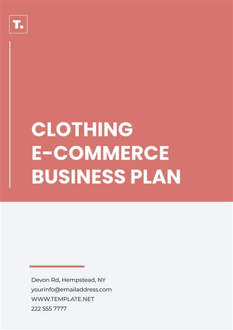 Free Clothing E-Commerce Business Plan Template to Edit Online