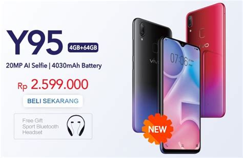 Vivo Y95 RAM 4GB ROM 64GB Tersedia di Indonesia, Ini Harganya - Laptophia