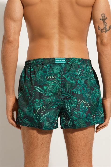 Shortinho De Banho - Shorts De Banho Masculino Com Estampa Ibiza - UB0479 - Calzedonia