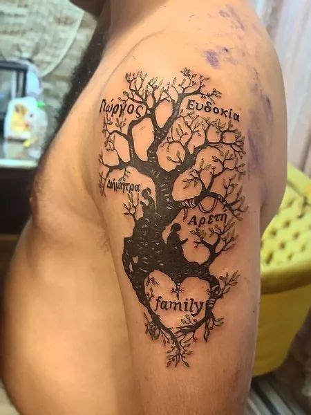 Family Tree Shoulder Tattoos