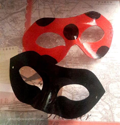Miraculous Ladybug Cat Noir masks by ColoredinCats on DeviantArt