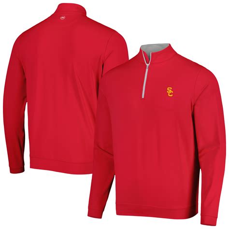 Men's Peter Millar Cardinal USC Trojans Perth Quarter-Zip Top