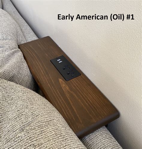 Hidden Sofa Table With Charging Outlets, Powered Console, Wooden Sofa