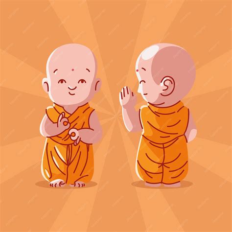Premium Vector | Buddhist monks spiritual