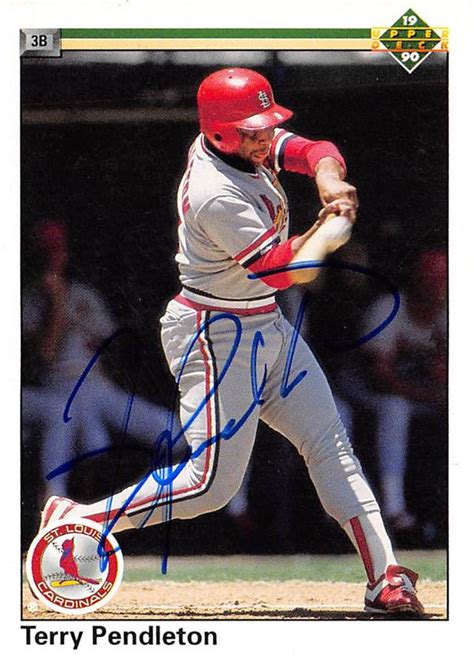 Terry Pendleton autographed Baseball Card (St. Louis Cardinals) 1990 ...