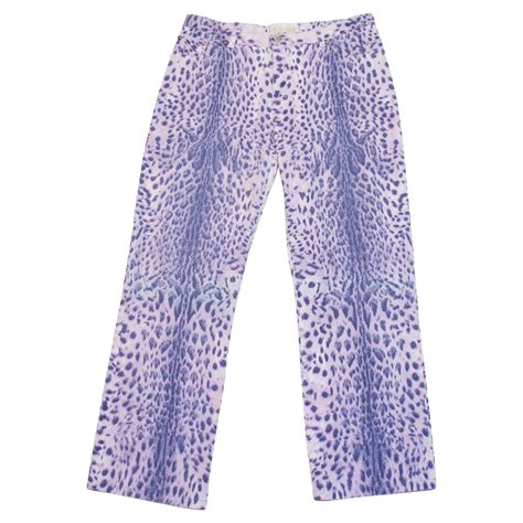 Vintage Roberto Cavalli Purple Leopard Cheetah Studded Cropped Capri