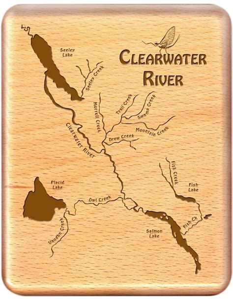 Fly Box CLEARWATER RIVER MAP Handcrafted, Custom Designed, Laser ...