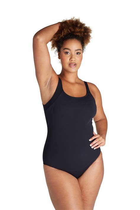 Black on Black Raglan One Piece Swimsuit - Genevieve Swimwear
