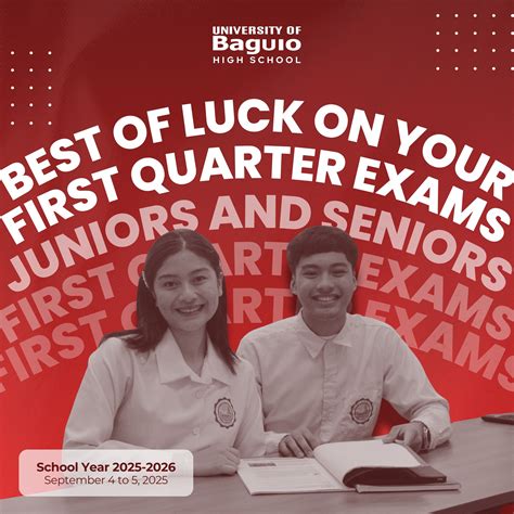University - ACE YOUR FIRST QUARTER EXAMS, JUNIORS AND SENIORS! ️ The