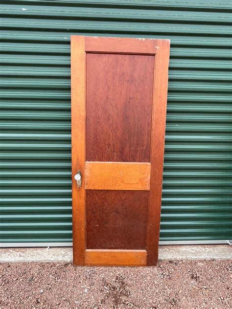 Antique Wood Two Panel Interior Door: Farmhouse Architectural Salvage