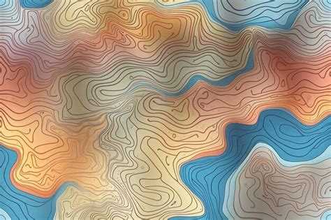 Premium AI Image | Topographic contour lines map seamless pattern