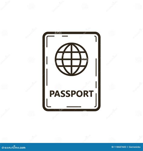 Black and White Simple Vector Line Art Passport Icon Stock Vector ...