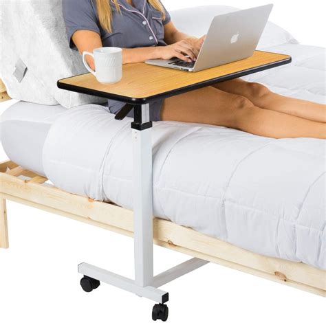 Vive Overbed Table (XL) - Hospital Bed Table - Swivel Wheel Rolling ...