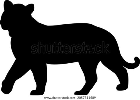 Tiger Vector Silhouette On White Background Stock Vector (Royalty Free ...