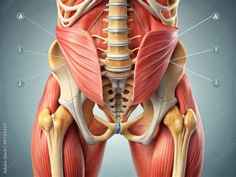 ilustracao  stock detailed illustration   male pelvis anatomy