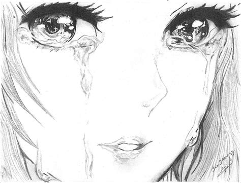 Crying Anime Girl Drawing at PaintingValley.com | Explore collection of