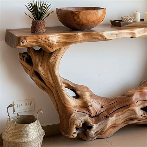 Narrow Console Table Solid Wood Console Table Live Edge Side Table Farmhouse Table Rustic Home ...