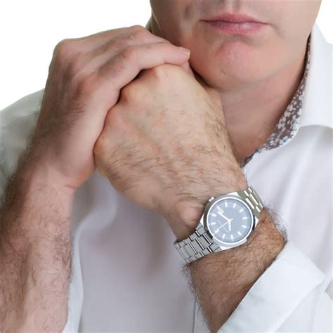 mens silver  black dial