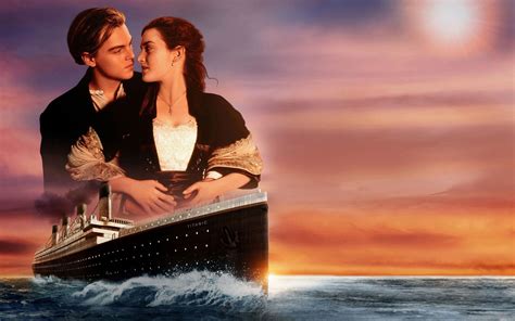 Titanic wallpaper, couple in love, Leonardo DiCaprio, Kate Winslet