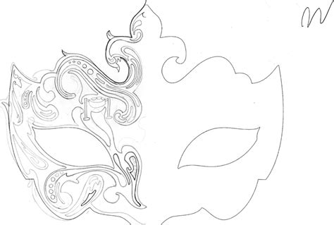Masquerade Mask Drawing at PaintingValley.com | Explore collection of ...