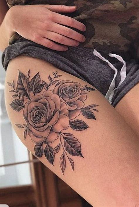 Rose thigh tattoos – Artofit
