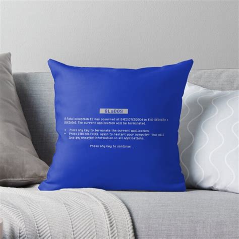 blue screen  death bsod glados edition throw pillow  kentliau