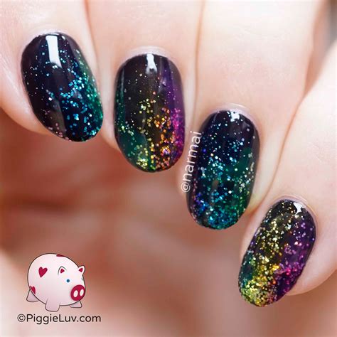 nail art with glitter