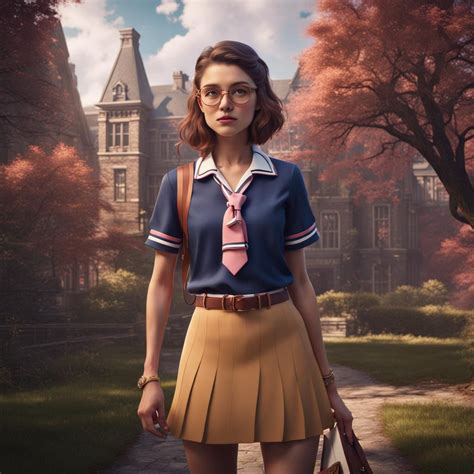 Preppy. College. Girl - AI Generated Artwork - NightCafe Creator