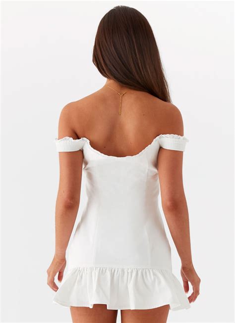 Odessa Frill Mini Dress - White – Peppermayo