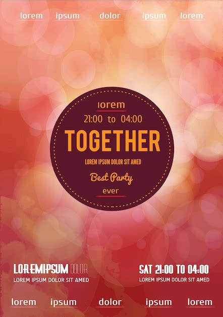 vector bright bokeh poster