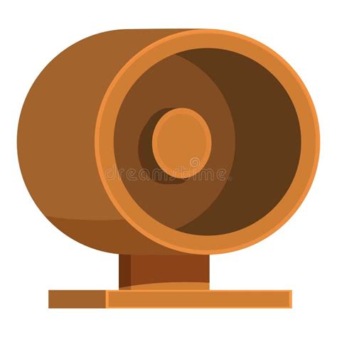 wooden hamster wheel standing  platform side view stock vector