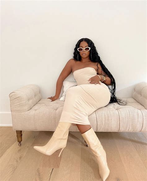 De’arra Taylor Opts for Cream Tones With Fashion Nova Ribbed Tube Dress