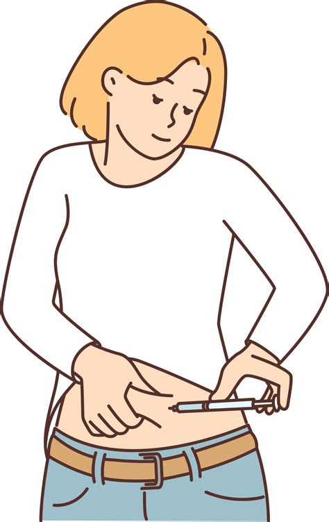 Woman with diabetes uses insulin pen to inject drug to help lower their