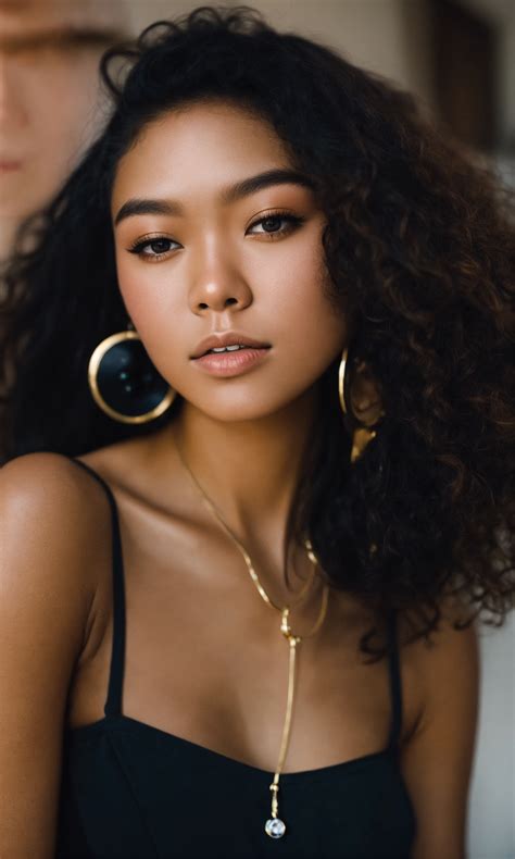 Lexica - Create a photograph of a beautiful young model of mixed black