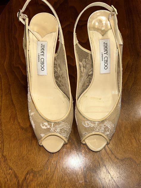 Jimmy Choo Nude Lace 'Nova' Slingback Pumps women’s S… - Gem