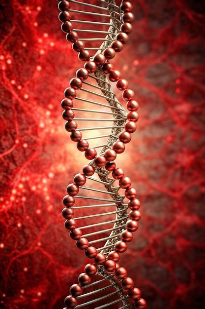dna molecule structure  red texture background biochemistry concept