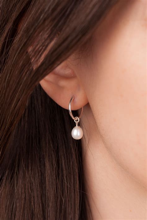simple pearl earrings bridesmaid pearl earrings white pearl earring